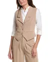 Gracia Button Front Vest In Brown
