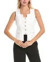 Gracia Button Vest In White