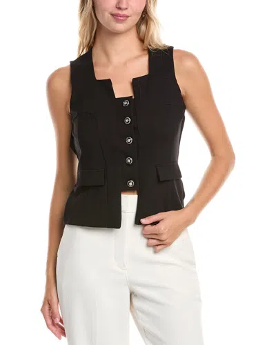Gracia Button Vest In Black