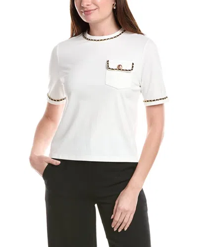 Gracia Chain Link Trim T-shirt In White