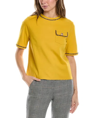 Gracia Chain Link Trim T-shirt In Yellow