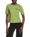 Gracia Chain Link Trim T-shirt In Green