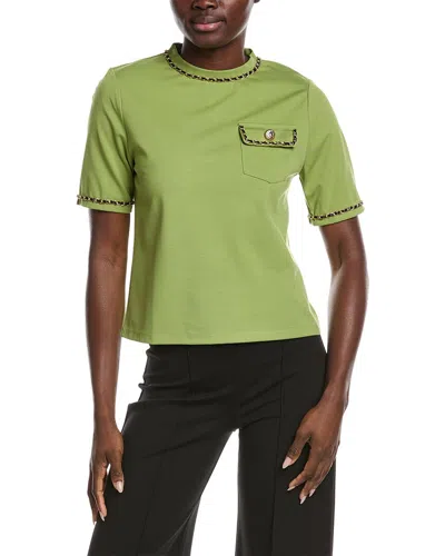 GRACIA GRACIA CHAIN LINK TRIM T-SHIRT