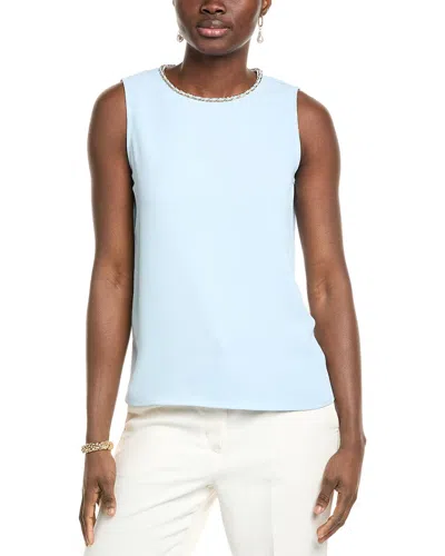 Gracia Chain Neckline Top In Blue