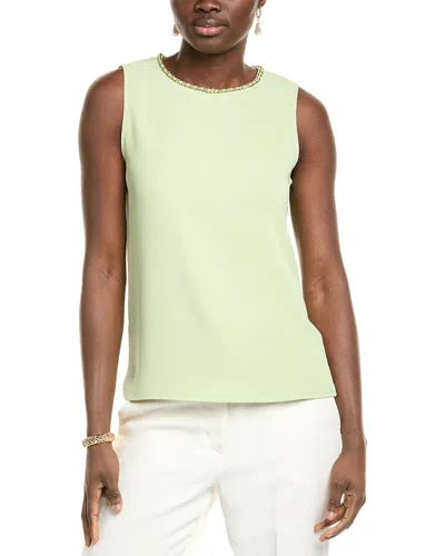 Gracia Chain Neckline Top In Green