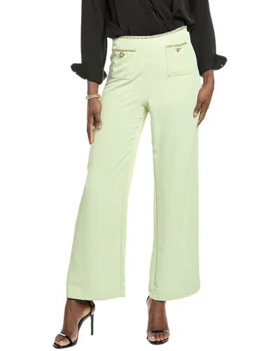 Gracia Chain Trim Wide Leg Pant In Green