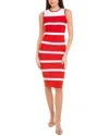 Gracia Colorblock Zip-back Bodycon Dress In Red And White In Red