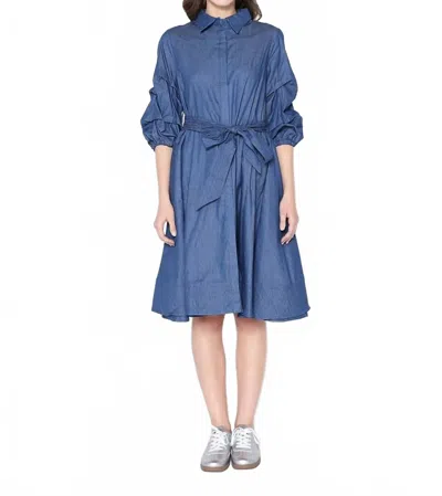 Gracia Cotton Denim Dress In Blue