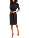 Gracia Crepe Knee-length Wrap Dress In Navy In Blue