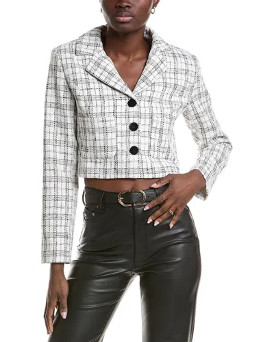 Gracia Crop Tweed Jacket In White