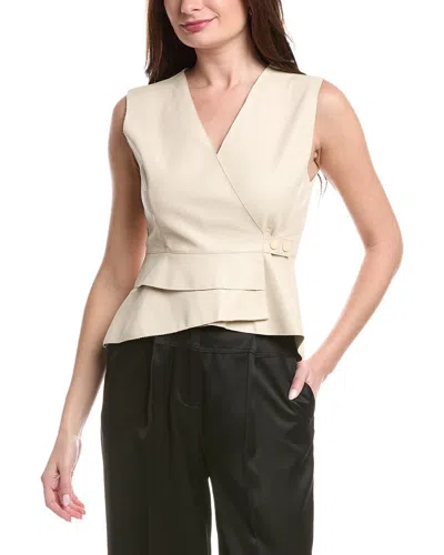 Gracia Cross Open Body V-neck Vest In Neutral