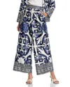 Gracia Damask Print Pants In White