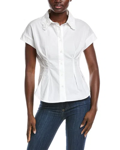 Gracia Darted Cap Sleeve Top In White