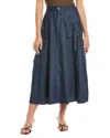 Gracia Denim Cargo Skirt In Blue