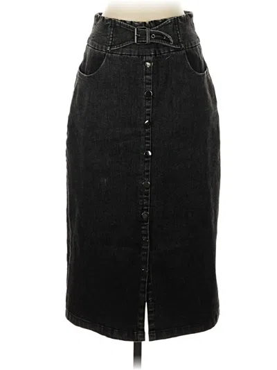 Pre-owned Gracia Denim Skirt In Black