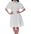 Gracia Diamond Button Down Dress In White In White