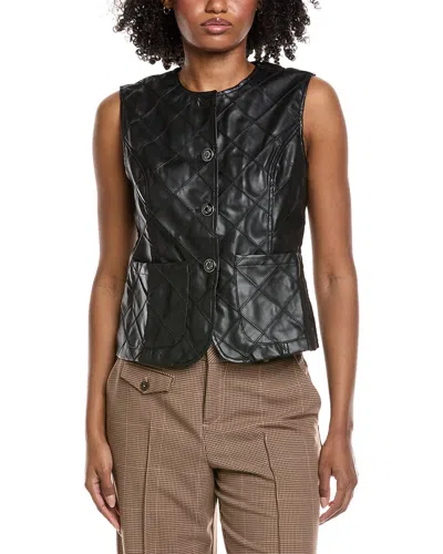 Gracia Diamond Stitched Vest In Black