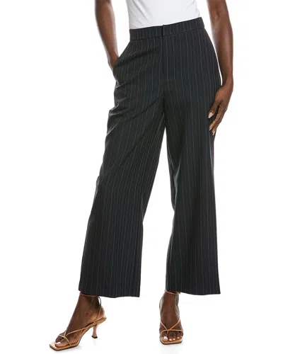 Gracia Elastic Back Straight Fit Casual Pant In Blue