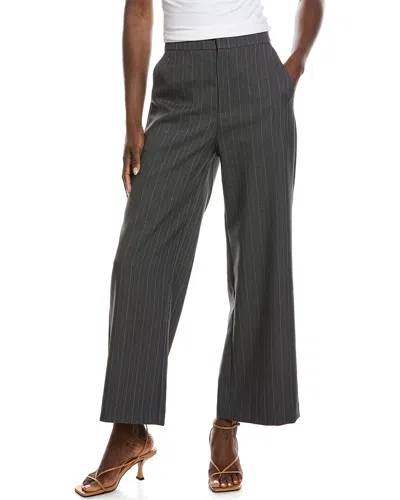 Gracia Elastic Back Straight Fit Casual Pant In Gray
