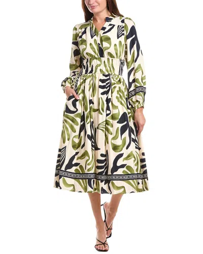 Gracia Elastic Waist Printed Dress In Multi