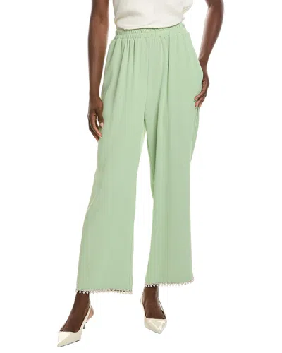 Gracia Embellished Hem Pant In Animal Print