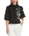 Gracia Embroidered Blouse In Black