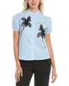 Gracia Embroidered Blouse In Blue