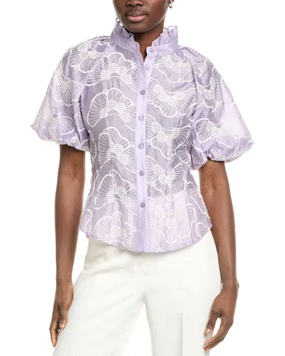 Gracia Embroidered Blouse In Purple