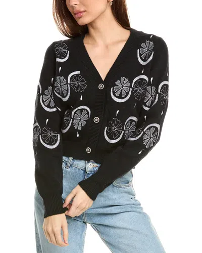 Gracia Embroidered Cardigan In Black