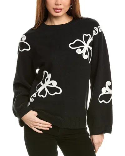 Gracia Embroidered Sweater In Black