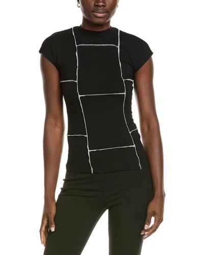 Gracia Exposed Seam Top In Black