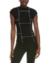 Gracia Exposed Seam Top In Black