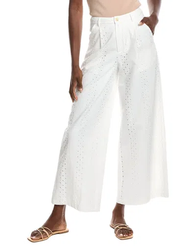 Gracia Eyelet Embroidered Wide-leg Pant In Multi
