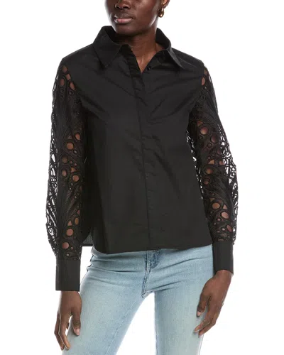 Gracia Eyelet Shirt In Black