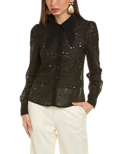 Gracia Eyelet Shirt In Black