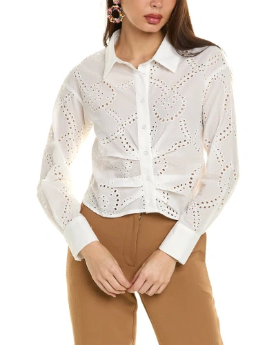 Gracia Eyelet Shirt In White