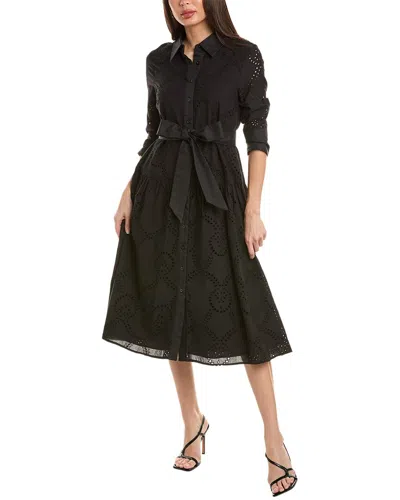 Gracia Eyelet Shirtdress In Black