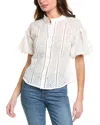 Gracia Jacquard Blouse In White