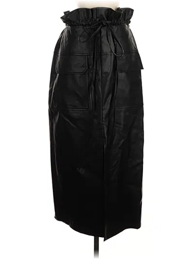 Pre-owned Gracia Faux Leather Skirt In Black