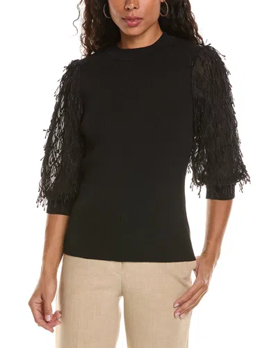 Gracia Feather Top In Black
