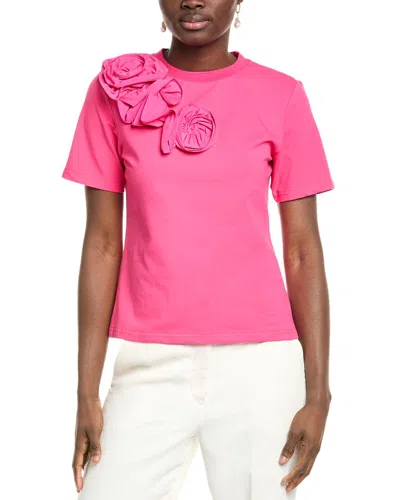 Gracia Floral Applique T-shirt In Pink