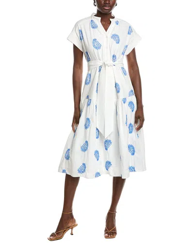 Gracia Floral Belted Midi Dress In White