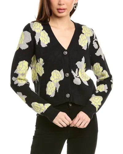 Gracia Floral Cardigan In Black