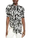 Gracia Floral Embroidered Top In Black