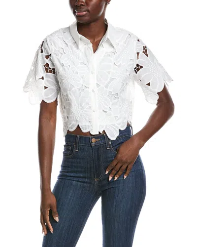 Gracia Floral Lace Crop Top In White