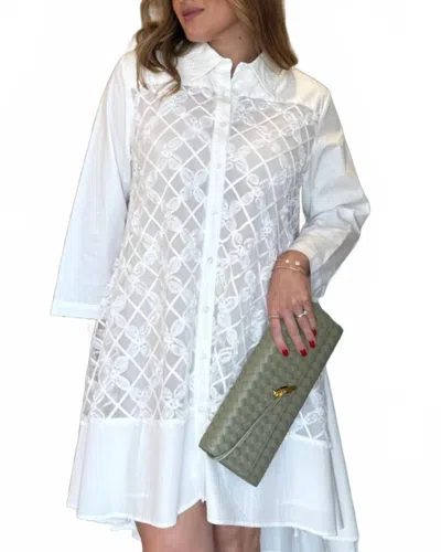 Gracia Floral Pattern Dress In White