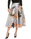Gracia Floral Print A-line Midi Skirt In Brown