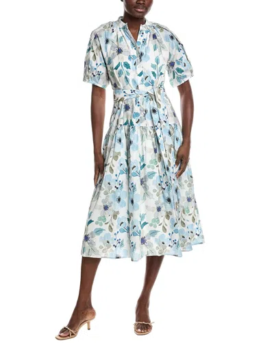 Gracia Floral Print Midi Shirtdress In Multi