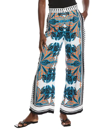 Gracia Floral Print Wide Leg Pajama Pant In Transparent