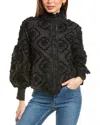 Gracia Floral Ribbon Top In Black
